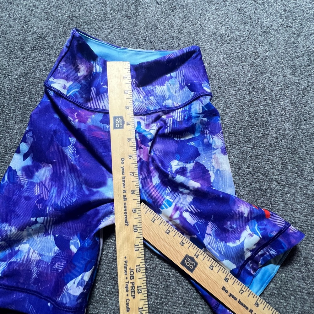 Peloton x WITH Wear It To Heart Blue Moves High Waist Bike Shorts XS Purple New - Picture 4 of 11